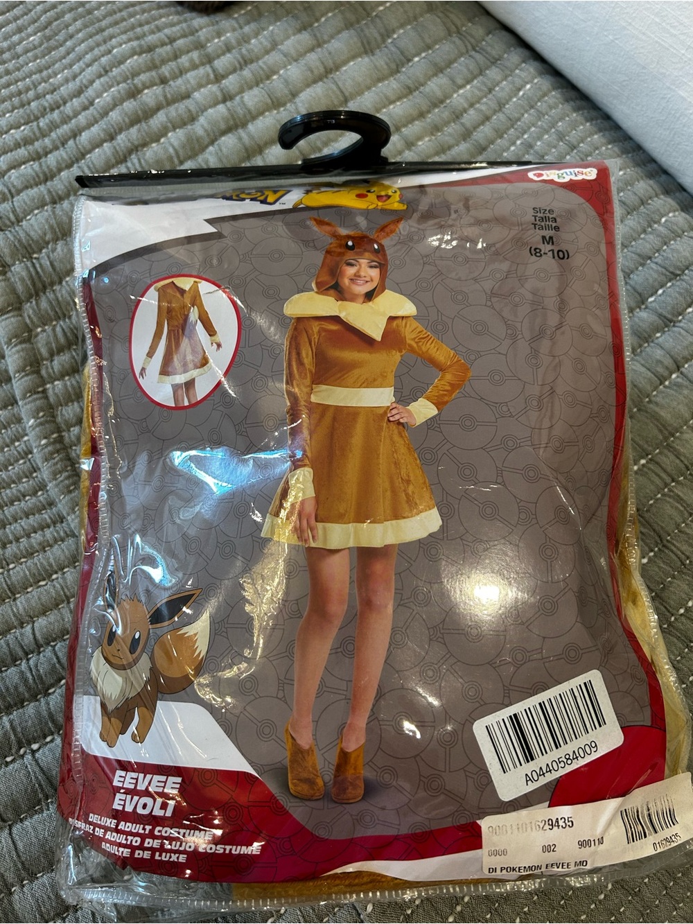 Pokemon Eevee Adult Costume - Brown Dress with Cream Trim size Medium